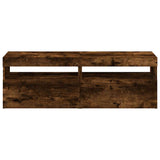 TV Cabinets 2 pcs with LED Lights Smoked Oak 60x35x40 cm 815679