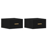 Wall-mounted Bedside Cabinet 2 pcs Black Oak 35 x 35 x 20 cm 862112