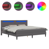 Bed Frame with LED Strip Lights Grey 180 x 200 cm Faux Leather 3415285