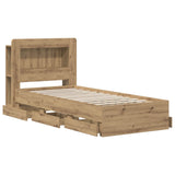 Bed Frame with Storage and Headboard Artisan Oak 90 x 200 cm 3445815
