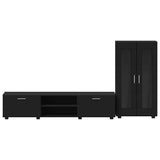 TV Cabinet Set with Drawer FLORIN 3 pcs Black Engineered Wood 3397935