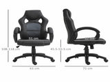 Office Chair Faux Leather Swivel Computer Desk Chair for Home Office with Wheels Armrests Black T3398P328250