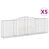 Arched Gabion Baskets 5 pcs 400x50x120/140 cm Galvanised Iron 3147012