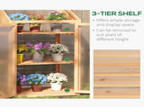 Wooden Cold Frame Polycarbonate Greenhouse with Openable Top Cover and Double Door, Grow House for T3398P377627