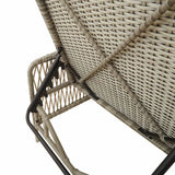 Sun Lounger 2-person 3 pcs Light Grey and Dark Grey Poly Rattan 365437