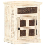 Bedside Cabinet White 40x30x50 cm Solid Mango Wood 285896
