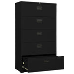 ZNTS Filing Cabinet Black 90x46x164 cm Steel 336300