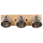 Industrial Wall Lamp Silver 70x23 cm E27 Mango Wood 320595
