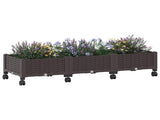 Garden Planter with Wheels Brown 120 x 40 x 29 cm PP 3423041