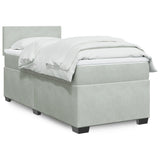 Box Spring Bed with Mattress Light Grey 100x200 cm Velvet 3286228