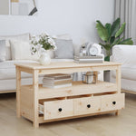 ZNTS Coffee Table 102x49x55 cm Solid Wood Pine 820931