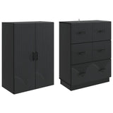 Cabinet Set 2 pcs Black 66 x 34.5 x 87 cm Engineered Wood 3416800