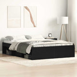 Bed Frame without Mattress Black Oak 135x190 cm Engineered Wood 3329317