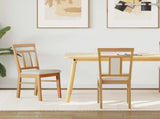 Dining Chair 2 pcs Natural and Light Solid Rubber Wood 42020503