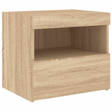 Bedside Cabinet with LED Lights Sonoma Oak 50x40x45 cm 836767