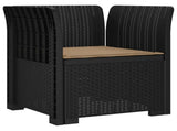 1-Seater Armchair with Cushion Rattan Look PP Anthracite 8011854