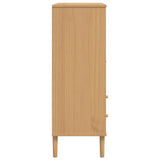 Highboard SENJA Rattan Look Brown 90x40x112 cm Solid Wood Pine 358055