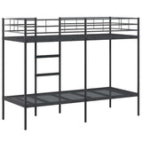 Bunk Bed without Mattress Black 75x190 cm Small Single Steel 42000319
