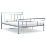 Bed Frame without Mattress Grey Metal 140x200 cm 325041