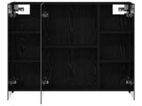 Bathroom Mirror Cabinet Black Oak 70 x 14.5 x 70 cm 889088