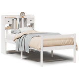 Bookcase Bed without Mattress White 75x190 cm Small Single Solid Wood Pine 3322040