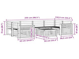 Outdoor Sofa Set 7 pcs White Solid Acacia Wood 3391479
