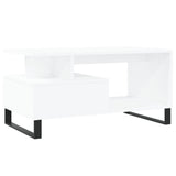 ZNTS Coffee Table White 90x49x45 cm Engineered Wood 831028