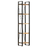 Bookcase Natural wood and black 320616