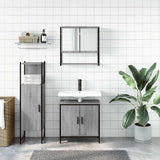 3 Piece Bathroom Furniture Set Grey Sonoma Engineered Wood 3214703