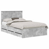 Bed Frame with Drawer Concrete Grey 120 x 200 cm Engineer Wood 3411134