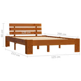 Bed Frame Honey Brown Solid pine wood and plywood Double Sturdy 283180