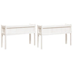 ZNTS Garden Planters 2 pcs with Legs White Solid Wood Pine 837567