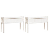 ZNTS Garden Planters 2 pcs with Legs White Solid Wood Pine 837567