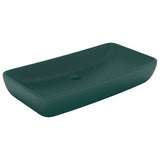Luxury Basin Rectangular Matt Dark Green 71x38 cm Ceramic 146959