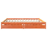 Bed Frame without Mattress Wax Brown 200x200 cm Solid Wood Pine 3301458