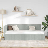 Corner Bed Frame with Headboard Light grey 100 x 200 cm Velvet 42016317