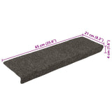 Stair Mats Self-adhesive 15 pcs 65x21x4 cm Anthracite Rectangular Edge 326189