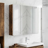 Bathroom Mirror Cabinet Smoked Oak 63.5 x 15.5 x 60.5 cm 889251