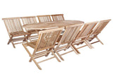 Garden Furniture Set 9 pcs Natural Solid Teak Wood 3418863