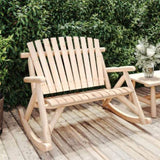 Garden Rocking Bench Natural Solid spruce wood 123x96x102 cm 363349