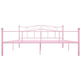 284543 Bed Frame without Mattress Pink Metal 200x200 cm