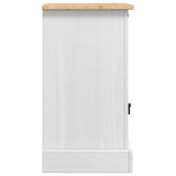 Bedside Table Corona White 45 x 35 x 64 cm Solid Pine Wood 42021186