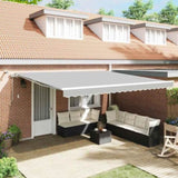Awning Frame with LED Strip Lights White 500 x 350 cm Aluminium 313227