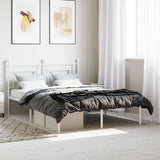 Metal Bed Frame without Mattress with Headboard White 140x190cm 374388