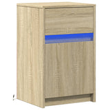Bedside Cabinet with LED Lights Sonoma Oak Engineered Wood 852002