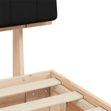 Bed Frame with Upholstered Headboard Black 80 x 200 cm 877521