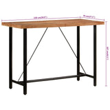 ZNTS Bar Table 150x70x107 cm Solid Wood Acacia and Iron 356371