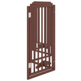 Dog Gate with Door Foldable 6 Panels Brown 300 cm Poplar Wood 352199