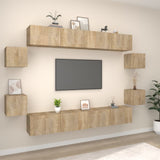8 Piece TV Cabinet Set Sonoma Oak Engineered Wood 3114224