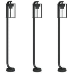 ZNTS Outdoor Floor Lamps 3pcs Black 100 cm Stainless Steel 4006348